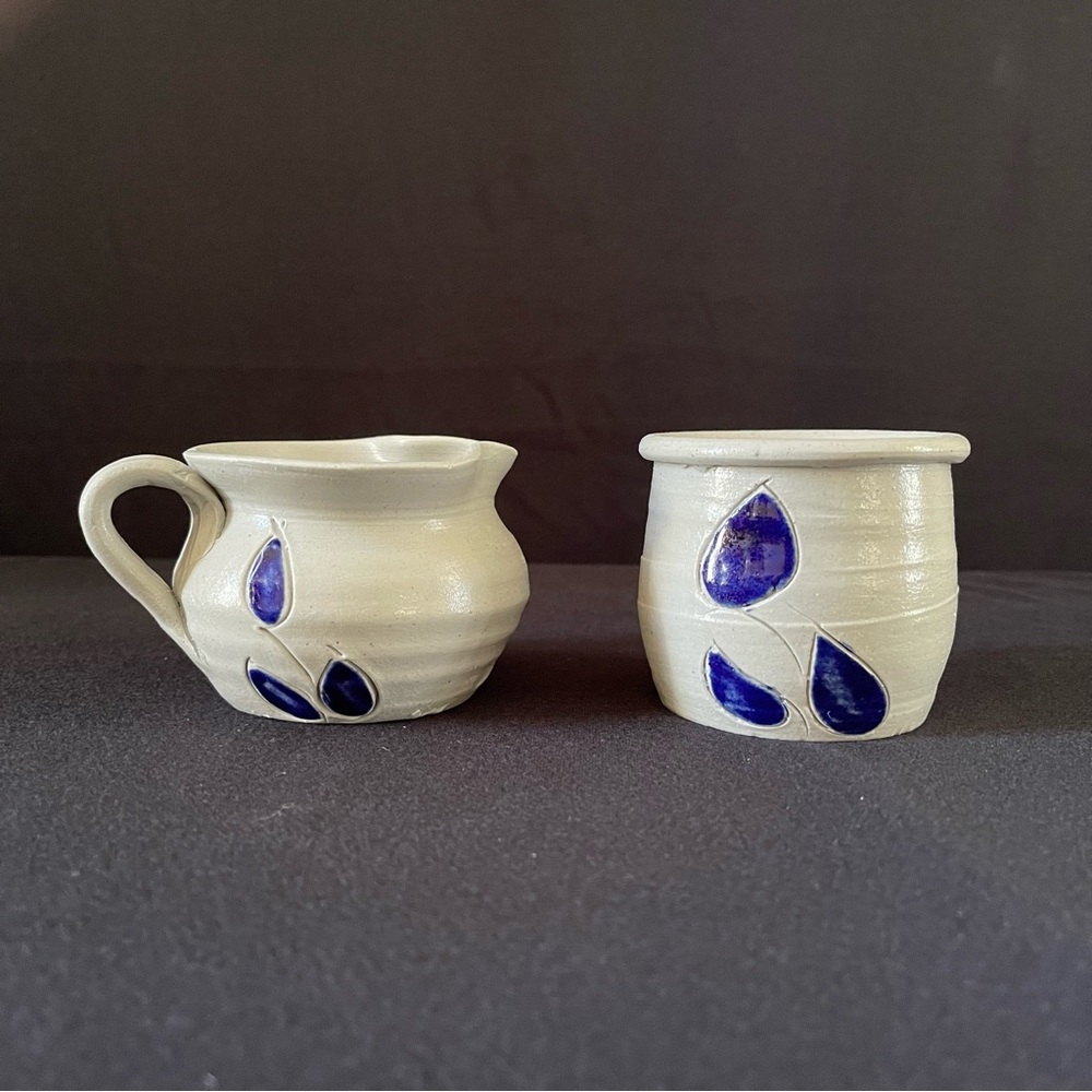 Salt Glaze ~ Pottery - Sugar and Creamer